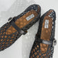 Alaïa Fishnet Woven Leather Mary Jane Ballet