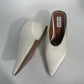 Alaïa White Staib Point-Toe Wedge Mules