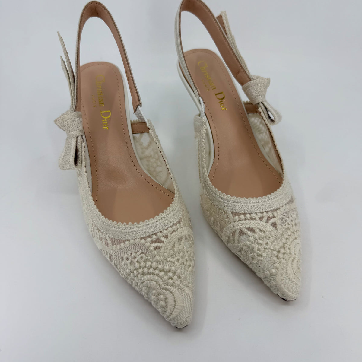 Christian Dior Lace Kitten Heels