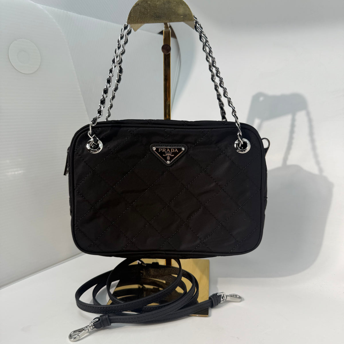 Prada Tessuto Impuntu Quilted Crossbody Bag