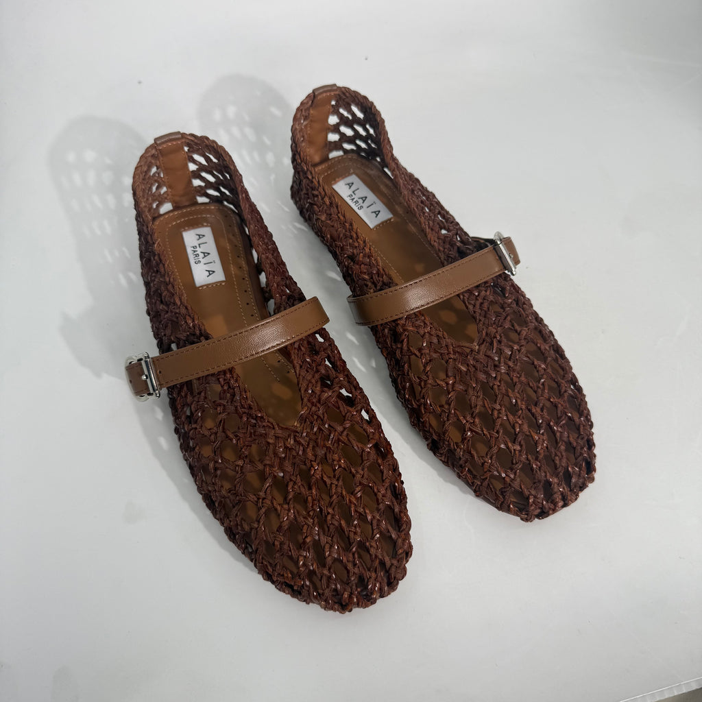 Alaia Net Flats (Brown)