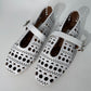 Alaia Perforated Ballet Flats (White)