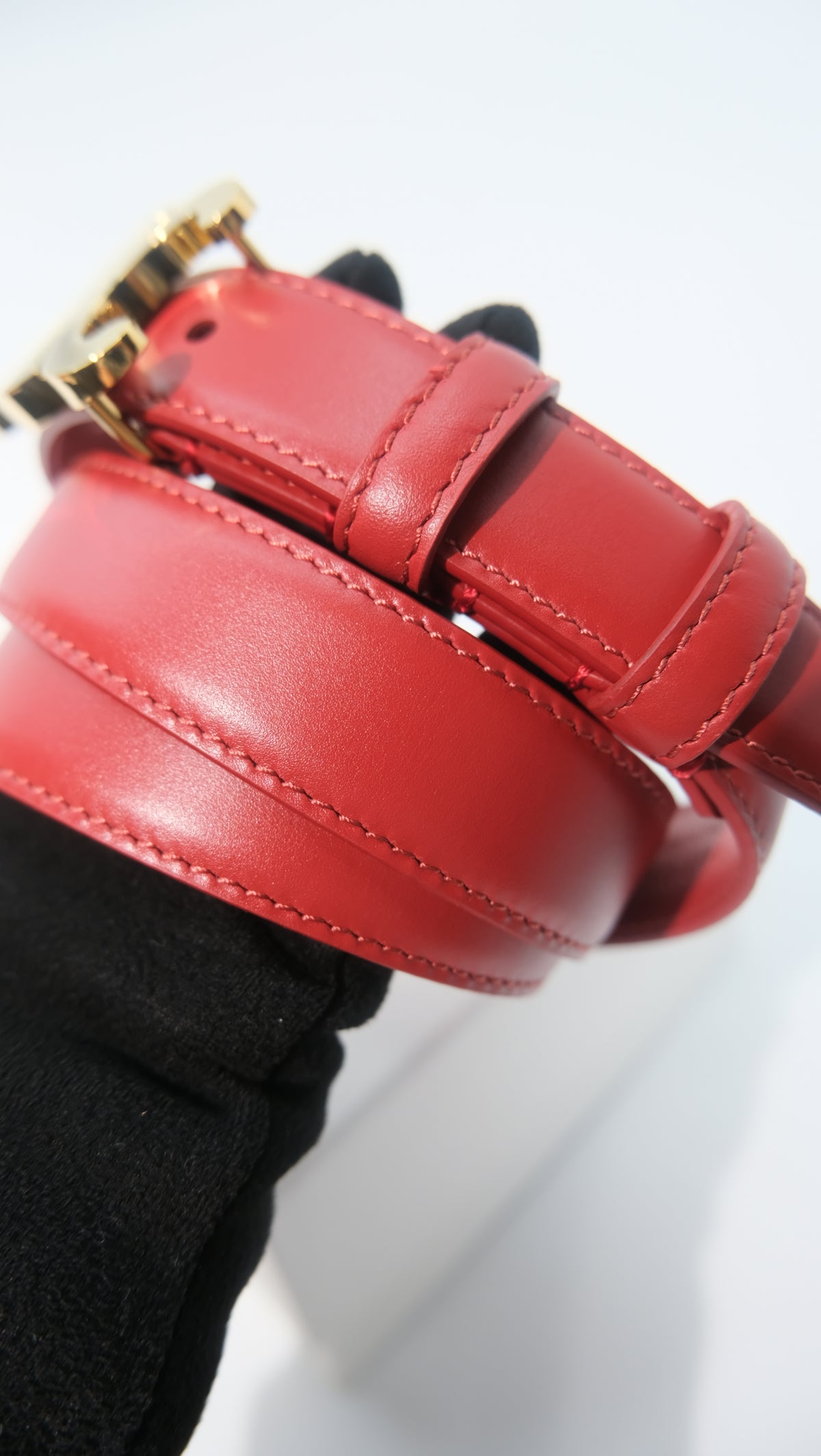 Celine Triomphe Belt (Red)