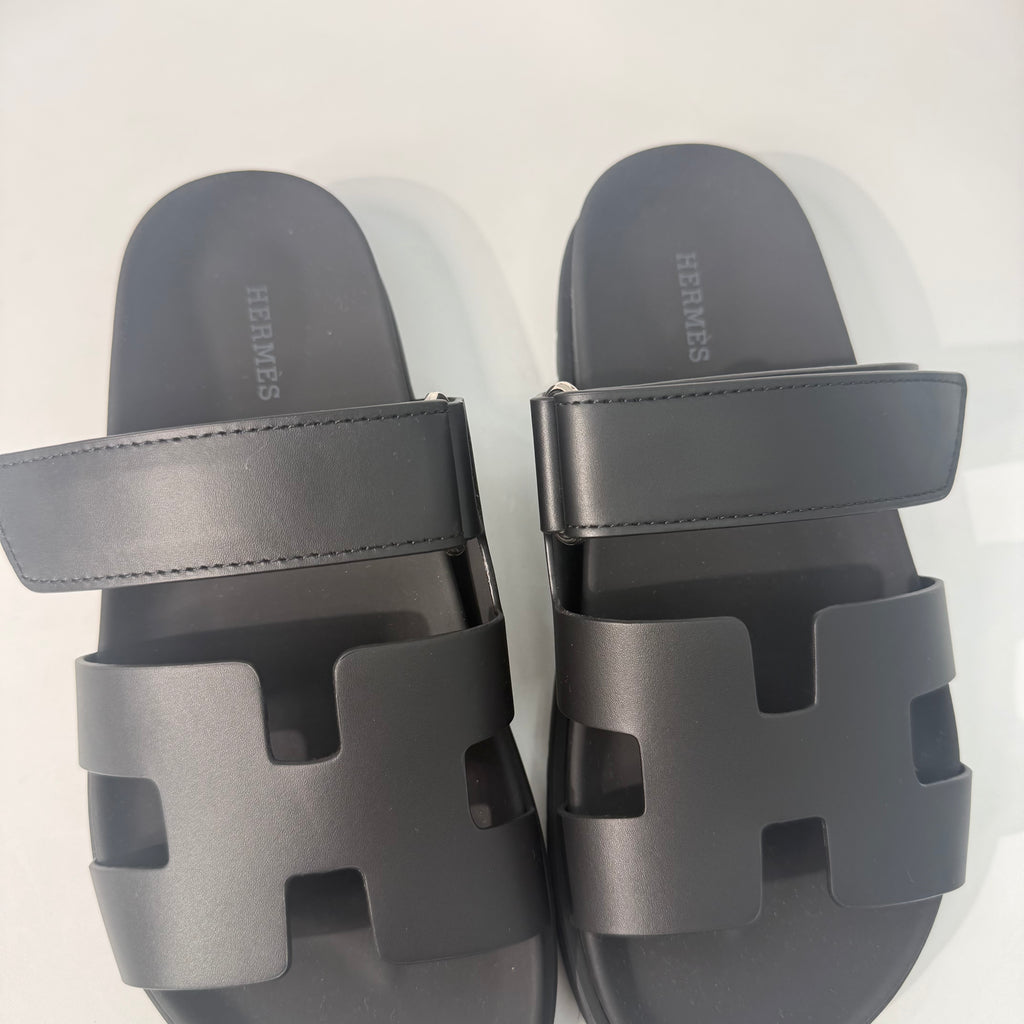 Hermes Chypre Black Sandals