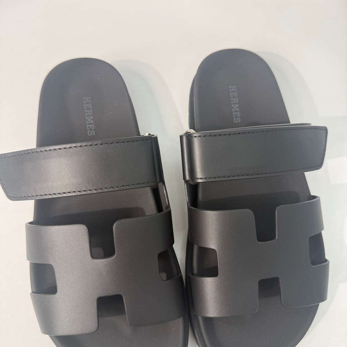 Hermes Chypre Black Sandals