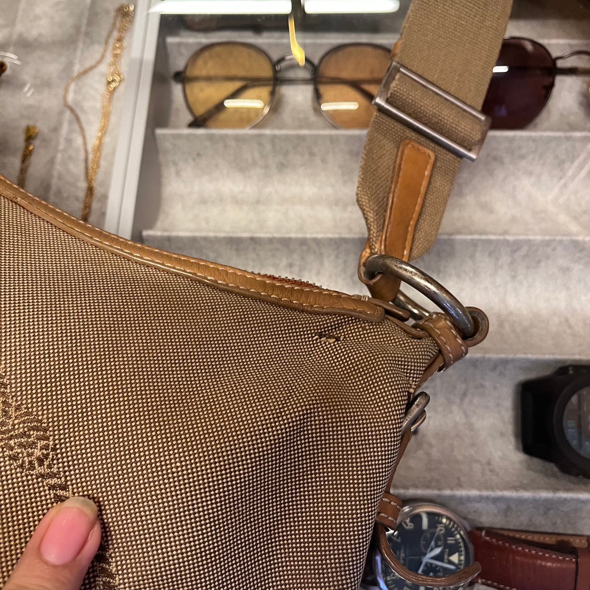 Prada Canvas Baguette