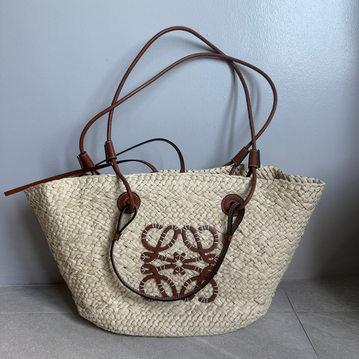 Loewe Anagram Raffia Basket Bag