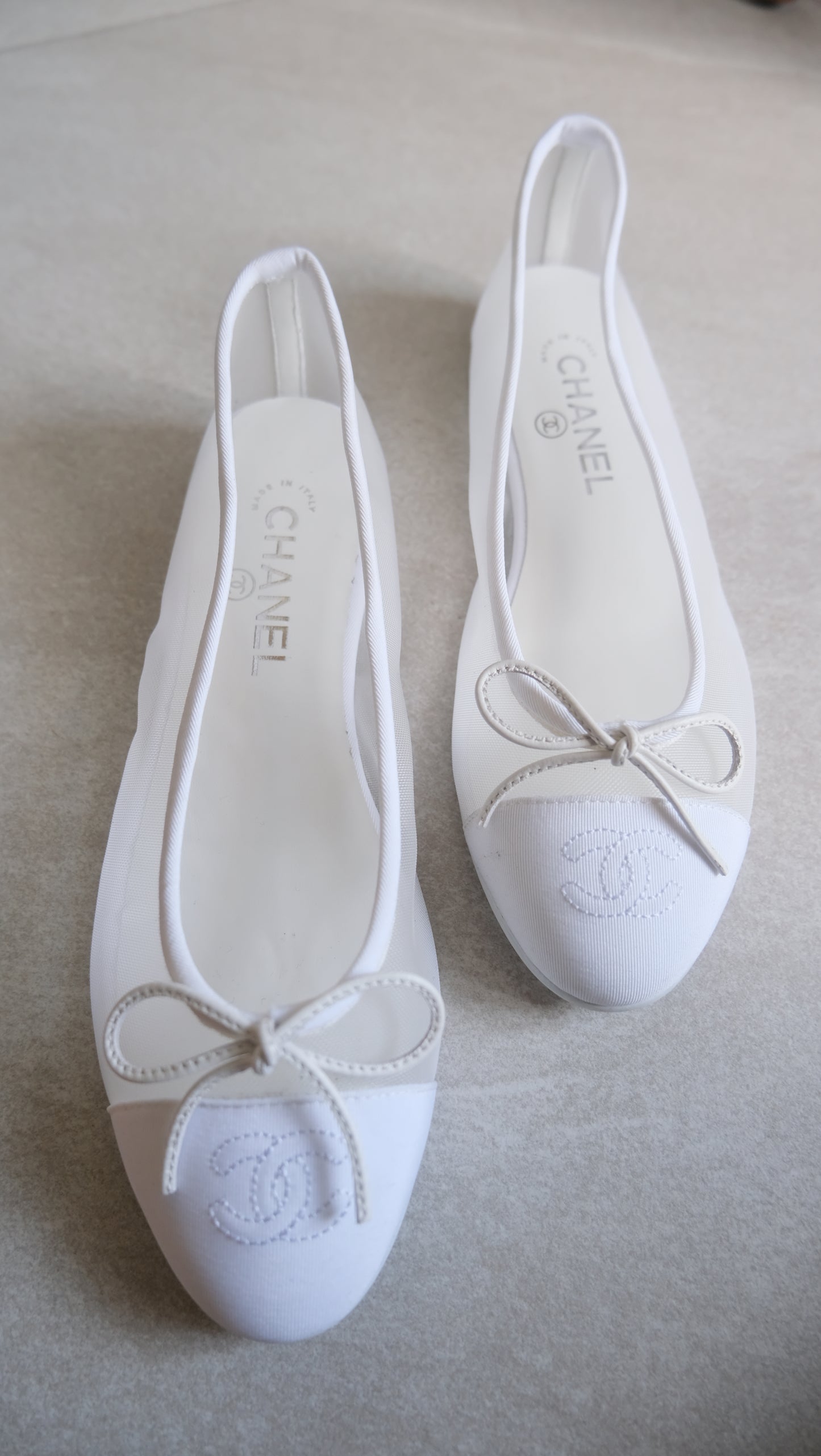 Chanel Mesh Summer Flats (White)