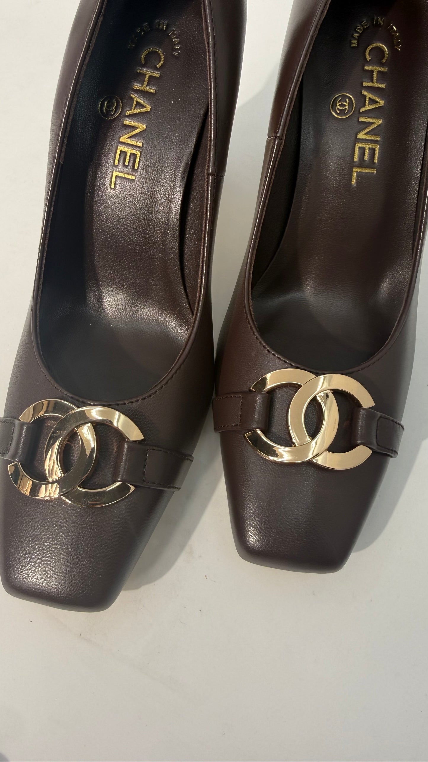 Chanel Square Cap Toe Pumps