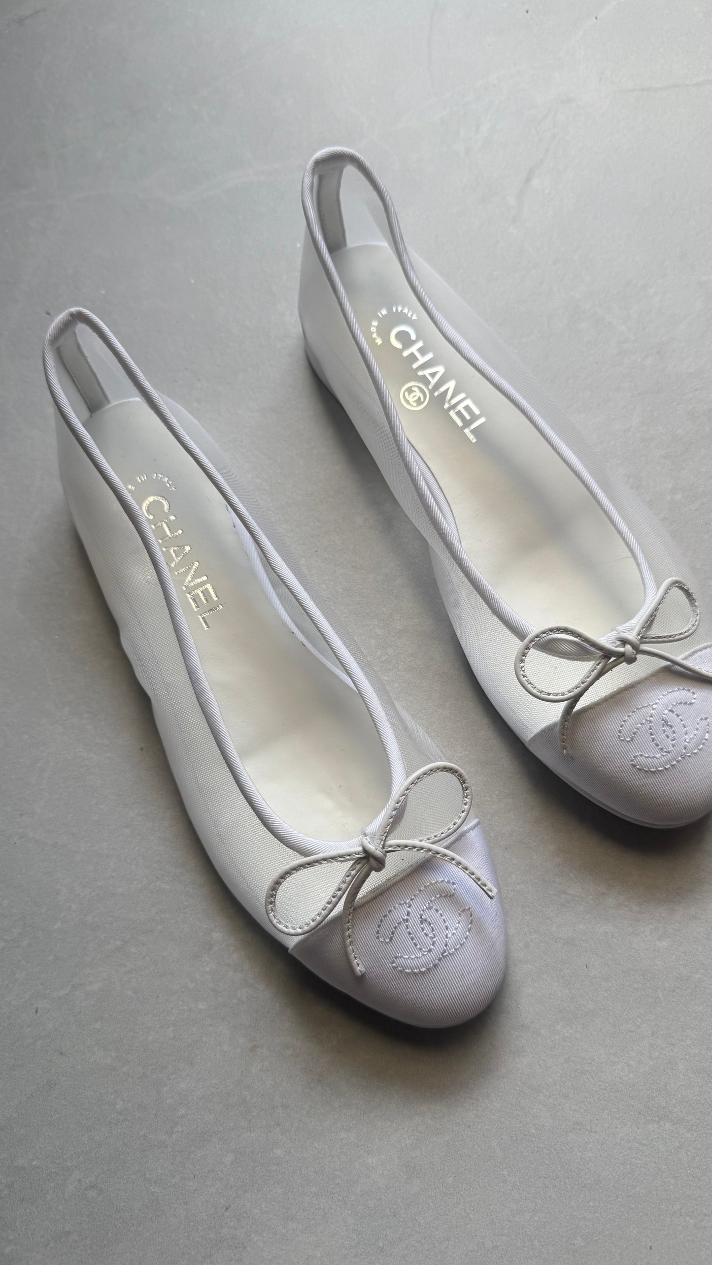 Chanel Mesh Summer Flats (White)