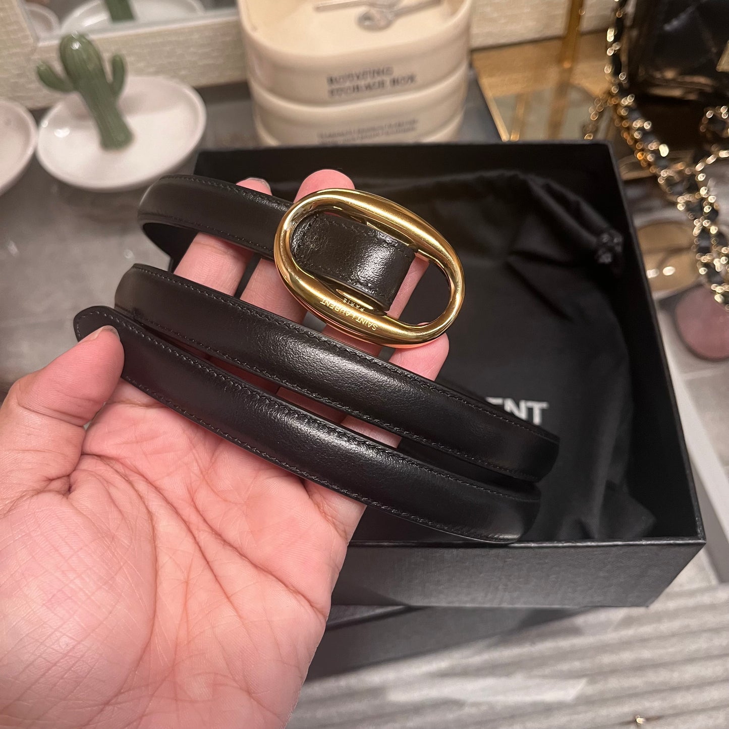YSL Oblong Buckle Belt
