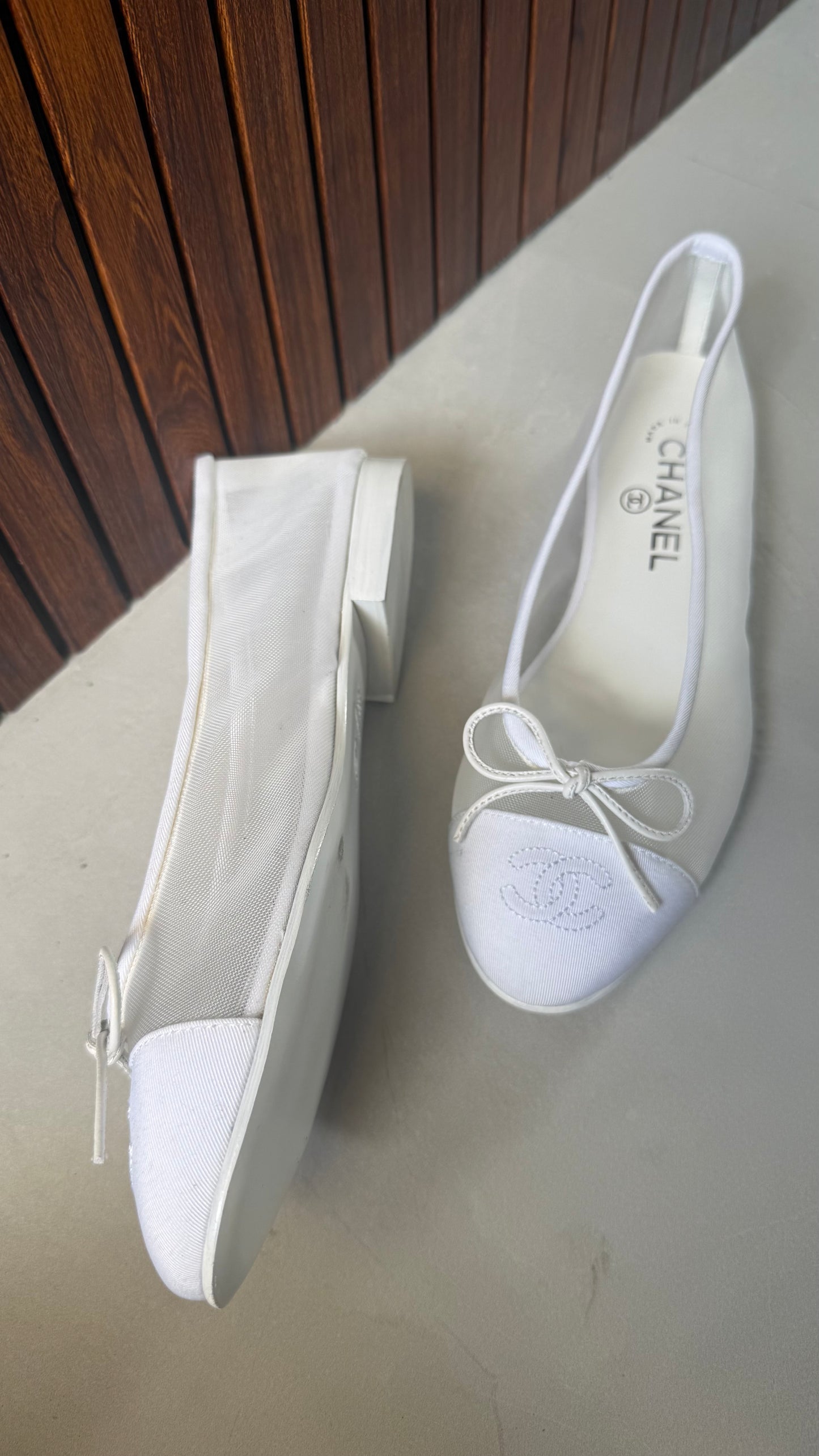 Chanel Mesh Summer Flats (White)