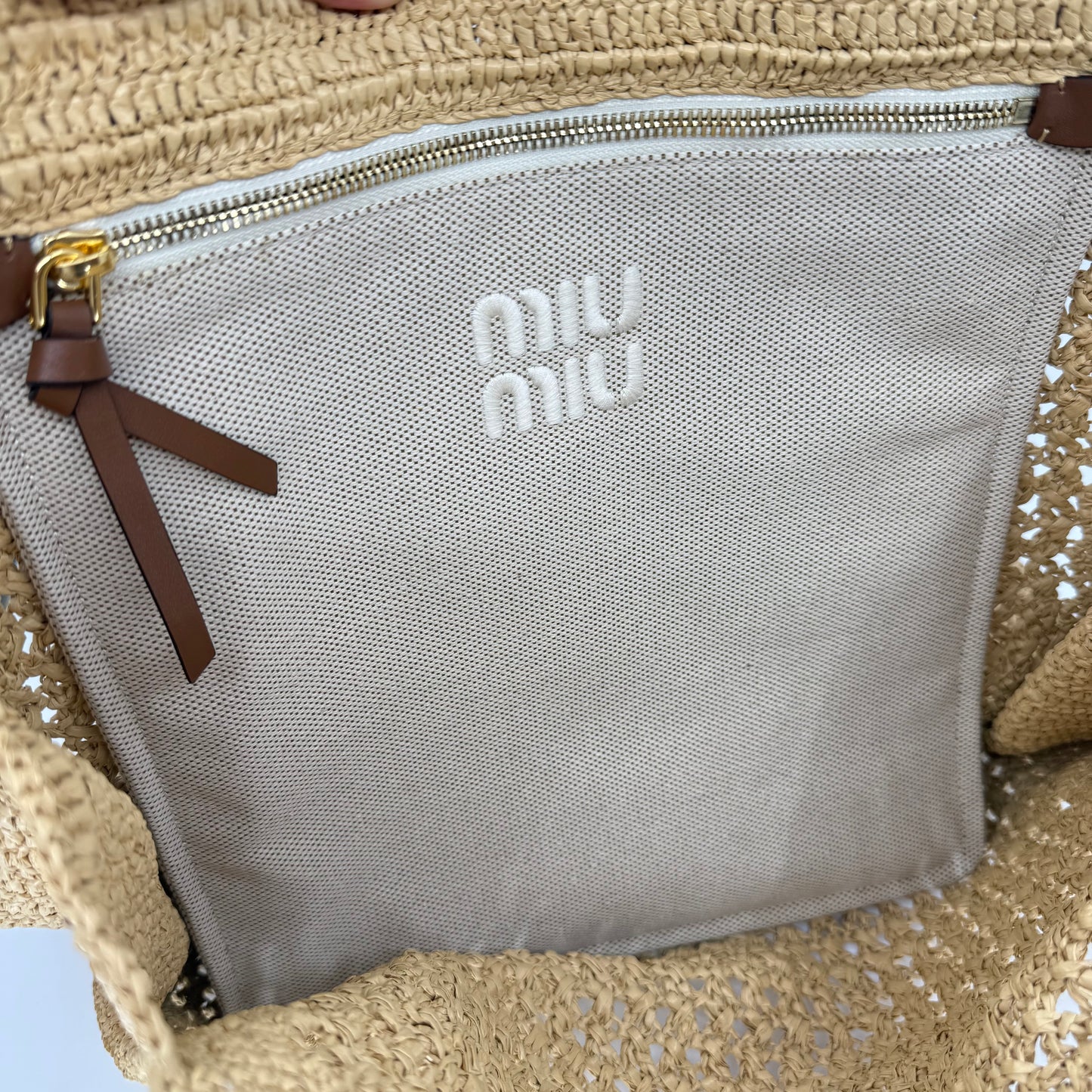 Miu Miu Straw Shoulder Bag