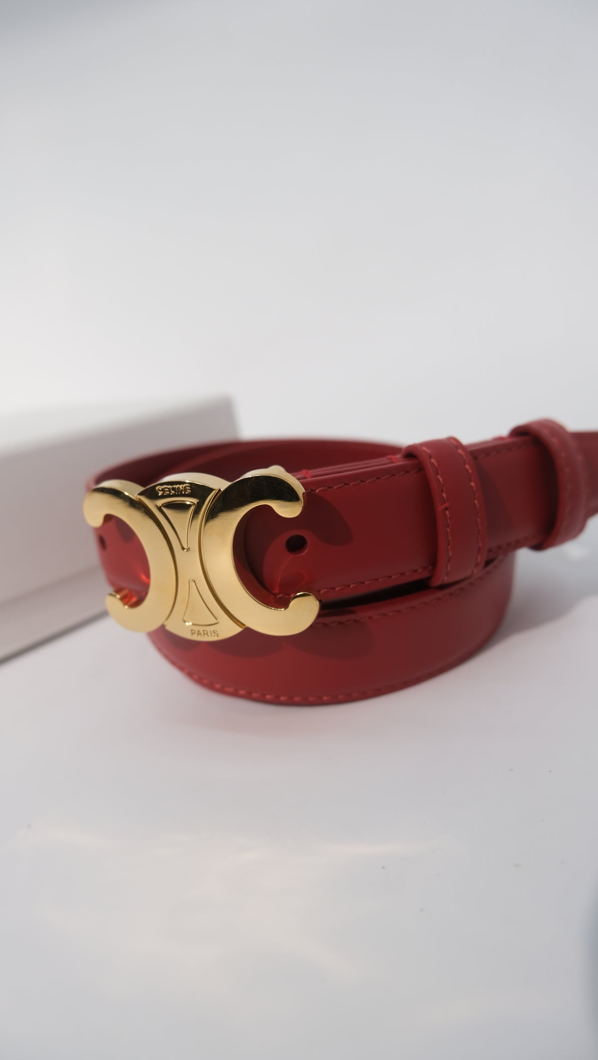 Celine Triomphe Belt (Red)