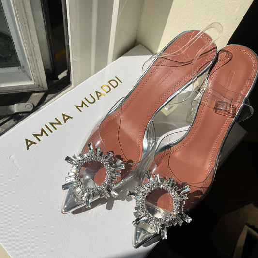 Amina Muaddi Glass Pumps Shoes