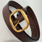 Loewe Buckle Belt (Dark Brown/Maroon)
