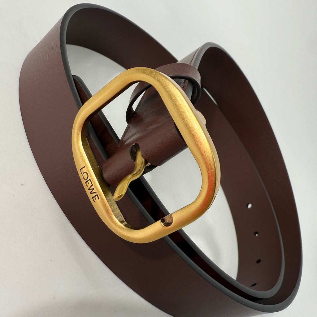 Loewe Buckle Belt (Dark Brown/Maroon)
