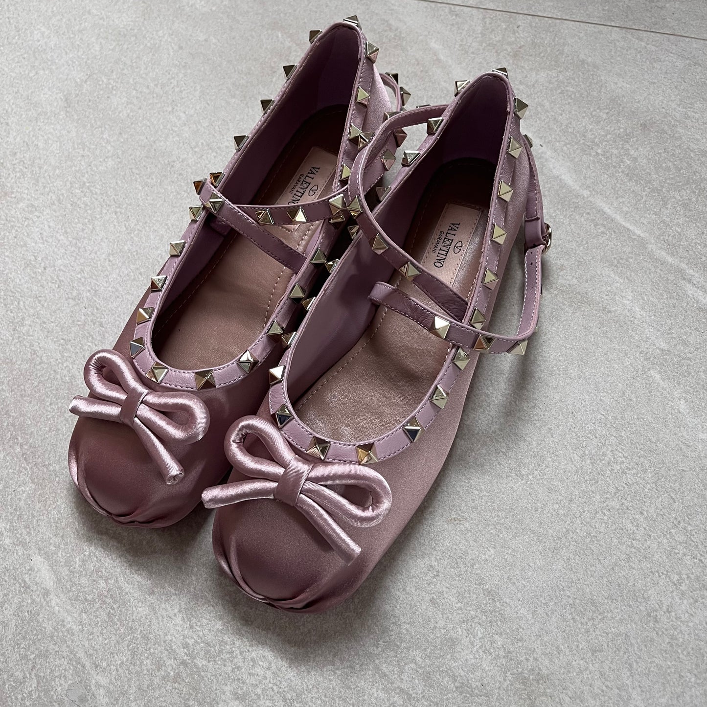 Valentino Garavani Satin Ballet Stud Pumps