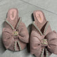 Chanel Pearl Ribbon Suede Flats