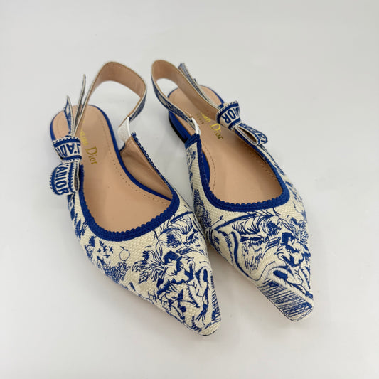 Christian Dior Slingback (Blue Elegant Print)