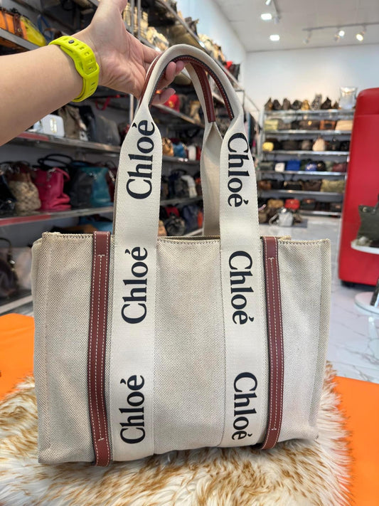 Chloe Woody Canvas Tote