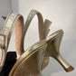 Christian Dior Lace Gold Kitten Heels