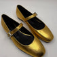 Hermes Mary Jane Gold Shoes