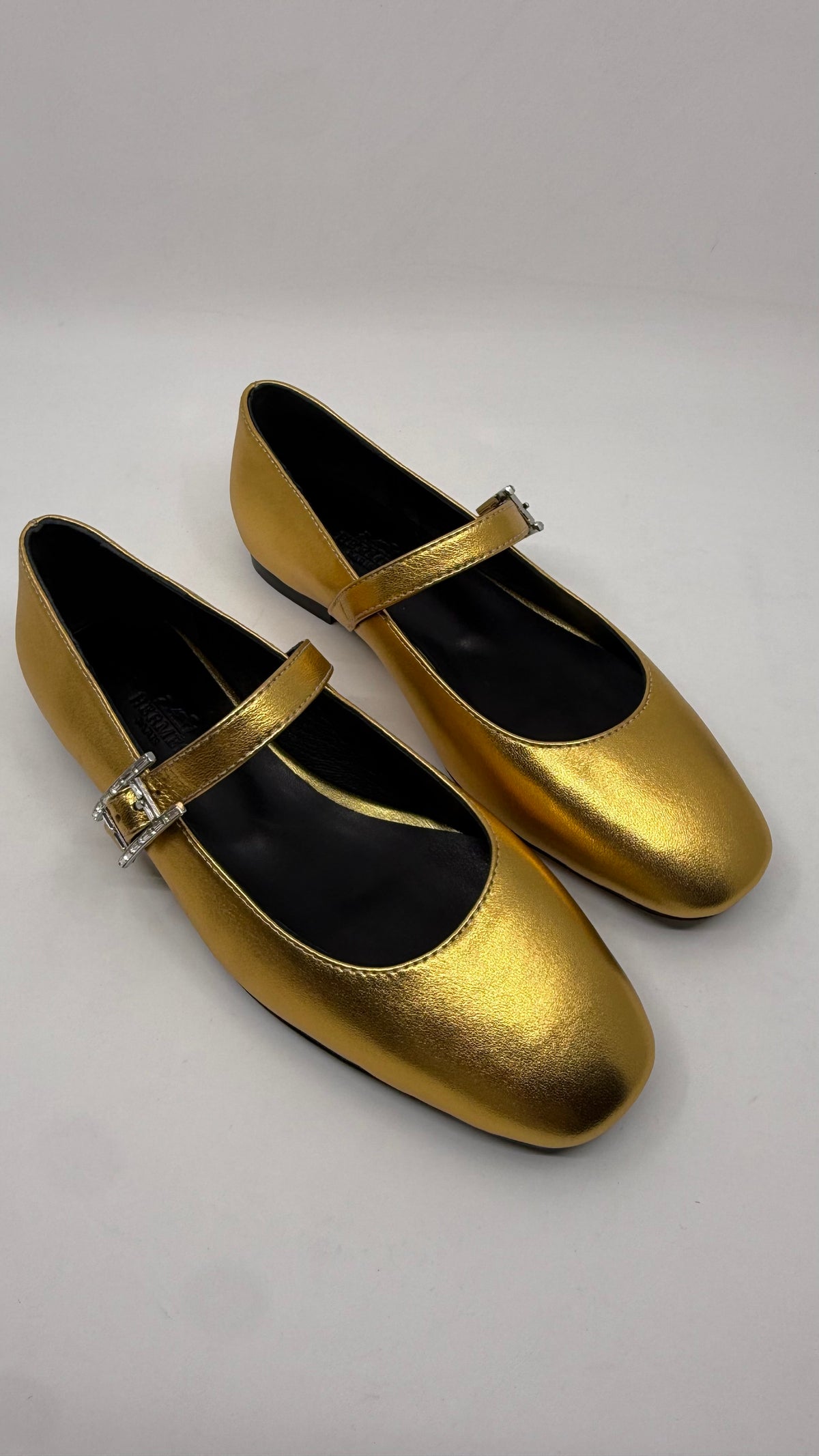 Hermes Mary Jane Gold Shoes