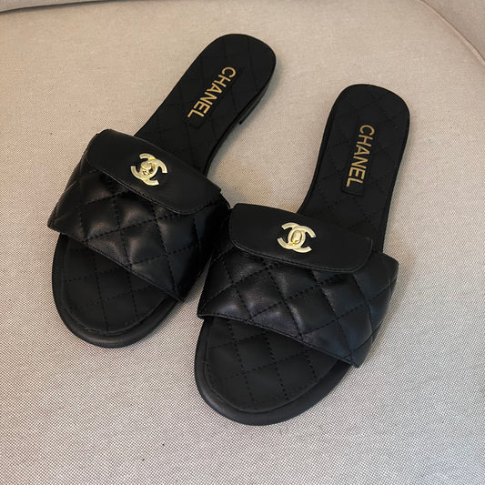 Chanel Quilted Flap Flats