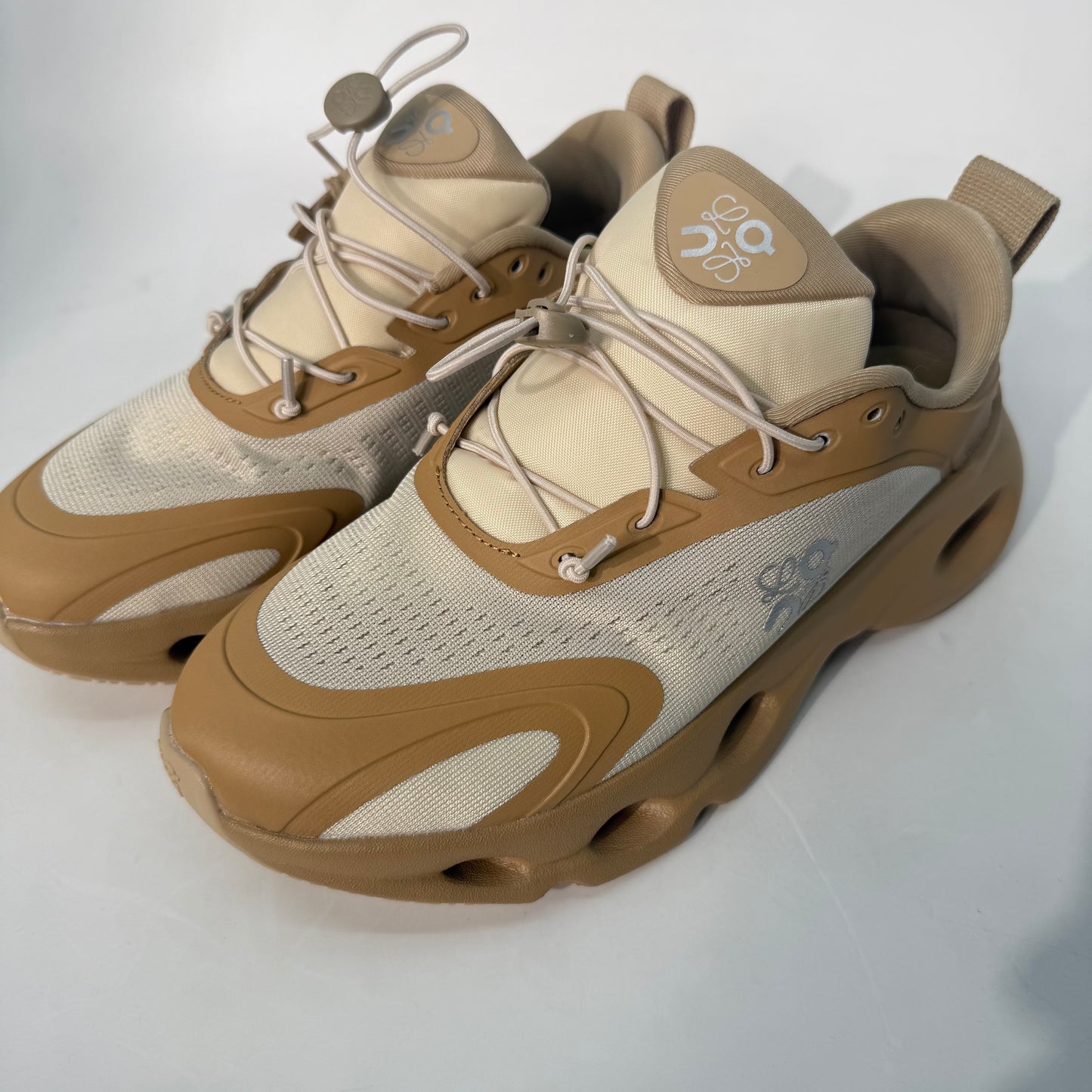 Loewe x On Cloudsolo Sneakers in the Dark Sand/Cream