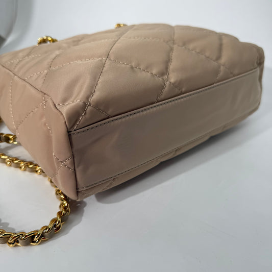 Prada Quilted Nude Chain Shoulder Bag