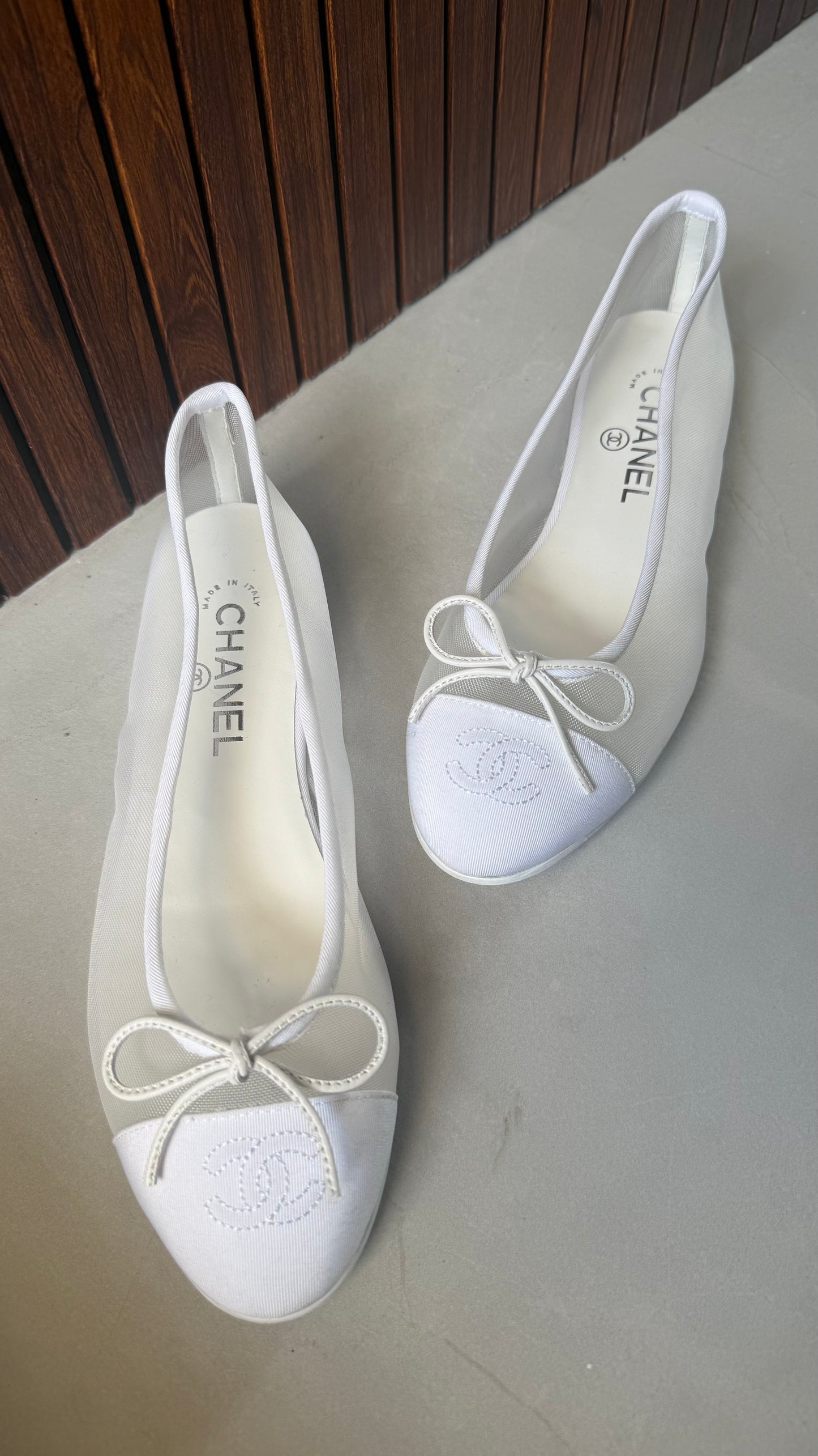 Chanel Mesh Summer Flats (White)