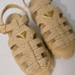 Prada Monolith Crochet Cage Sandals (Nude)