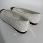 Chanel Quilted Ballet Shoes (White)