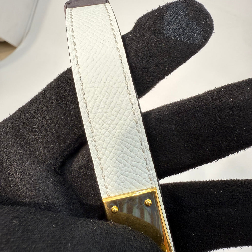 Hermes Kelly White Belt (GHW