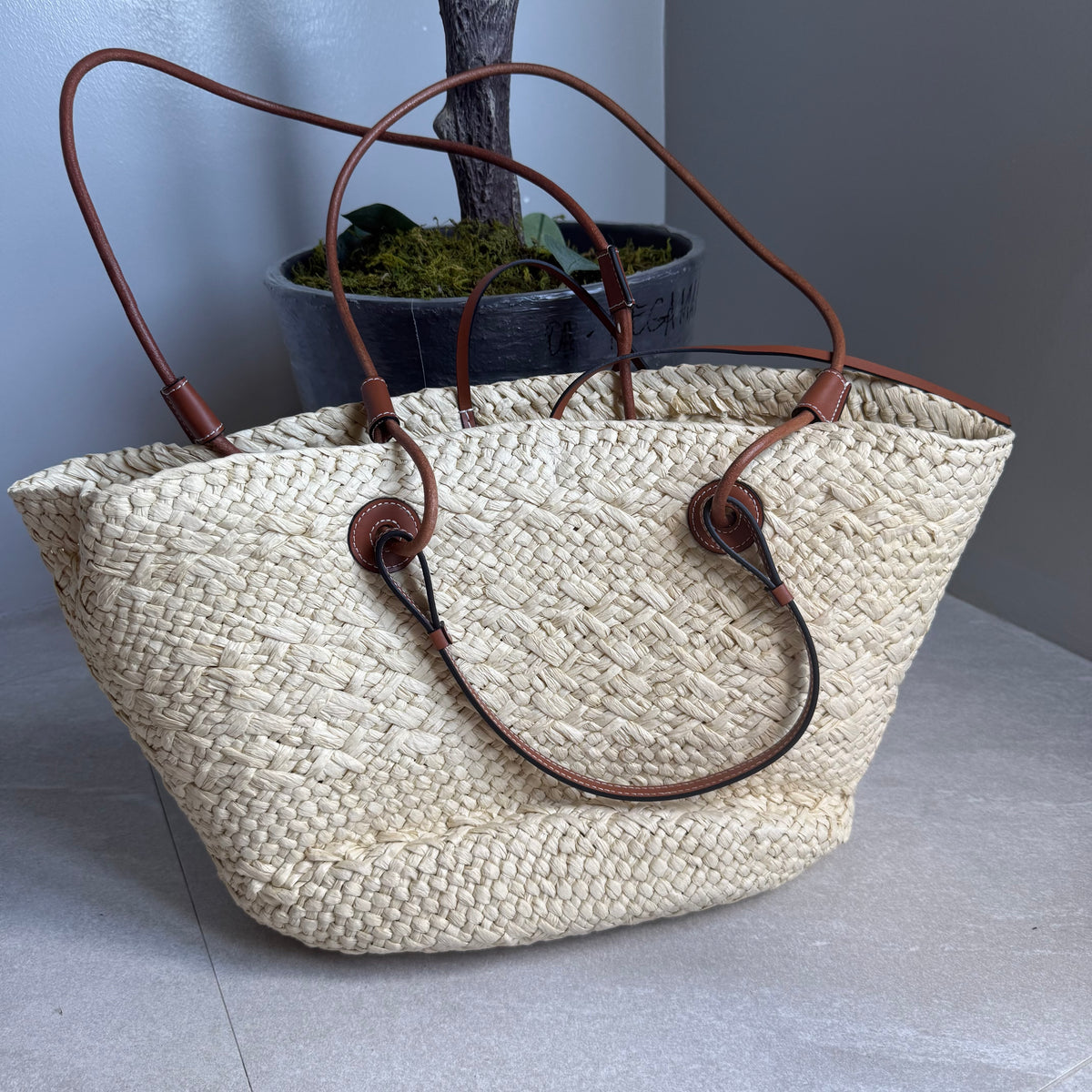 Loewe Anagram Raffia Basket Bag