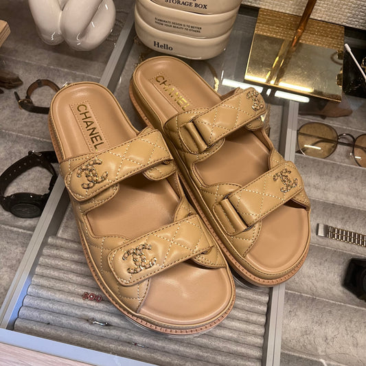 Chanel Dad Sandals (Beige) no strap
