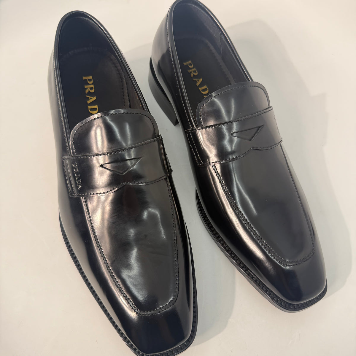 Prada Brushed Leather Mens Shoes