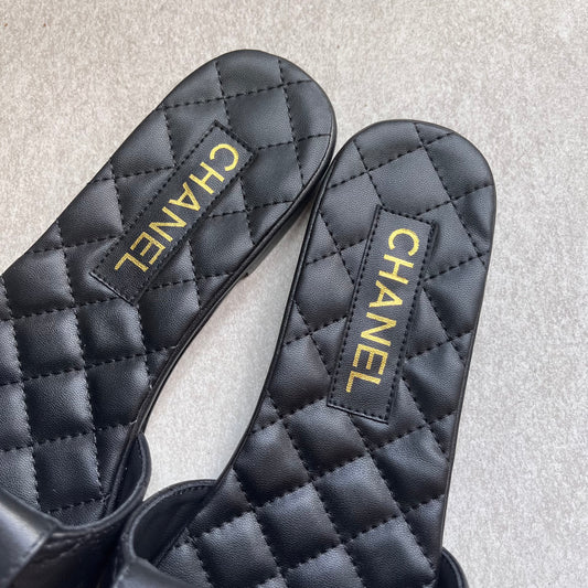 Chanel Quilted Slides