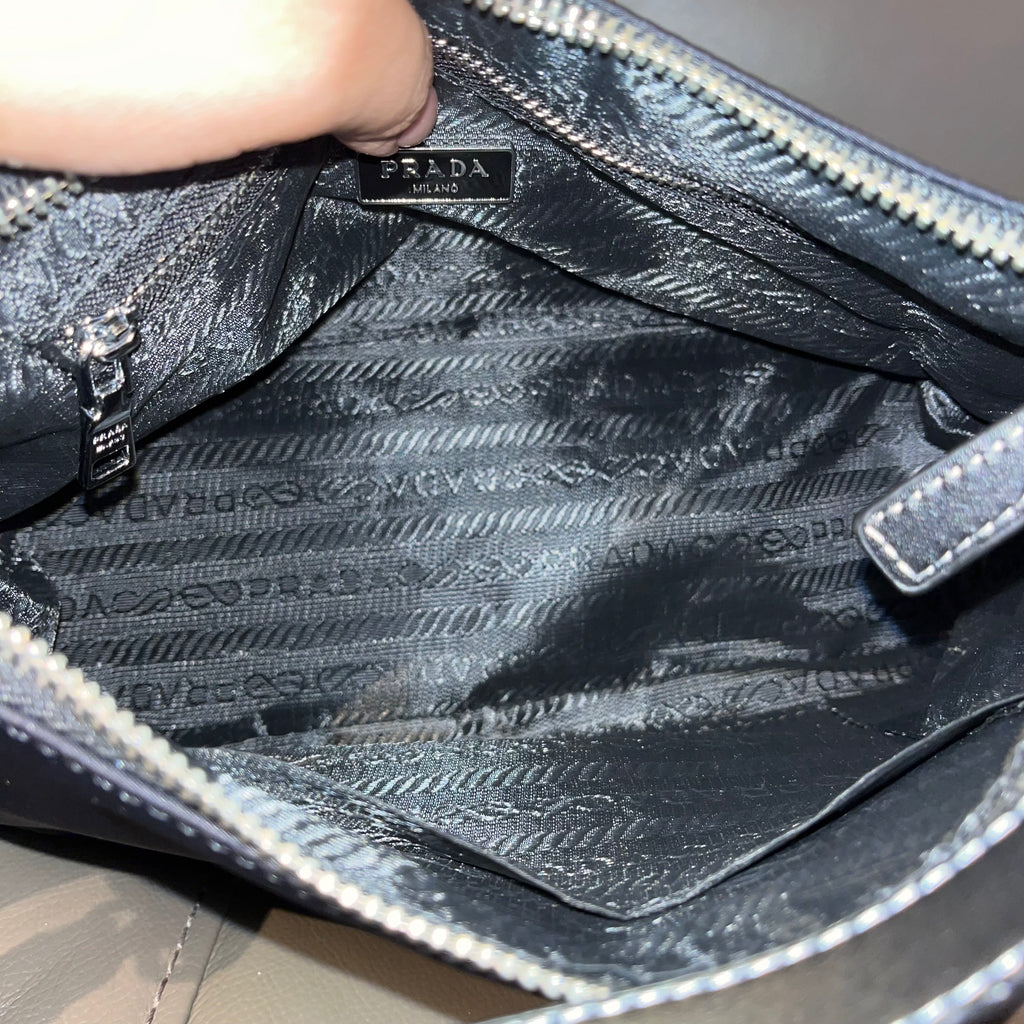 Prada Mini Baguette 2.0 (with silver chain)