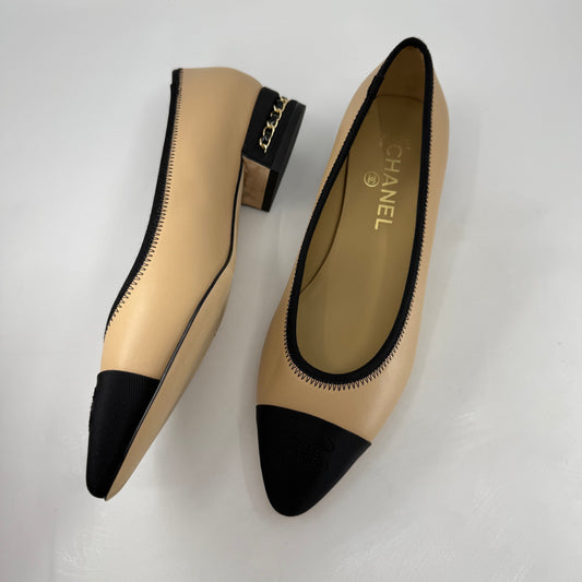 Chanel Ballet Two Tone Pointed Flats