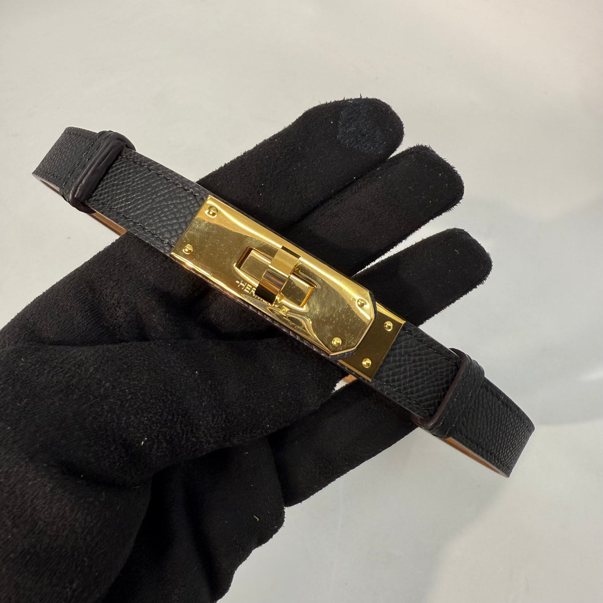Hermes Kelly Black Belt (GHW)