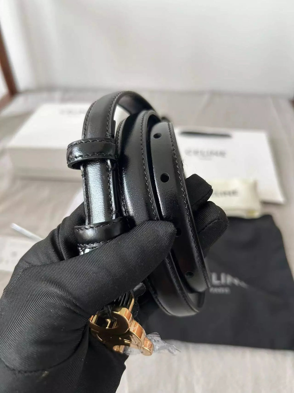 Celine Triomphe Slim Belt