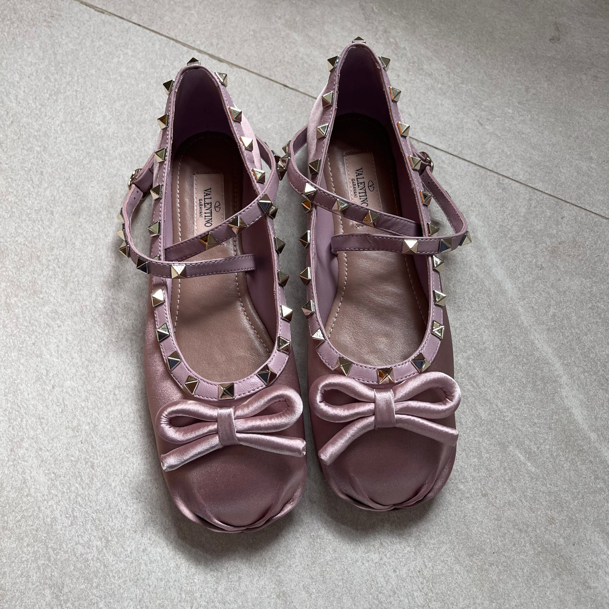 Valentino Garavani Satin Ballet Stud Pumps