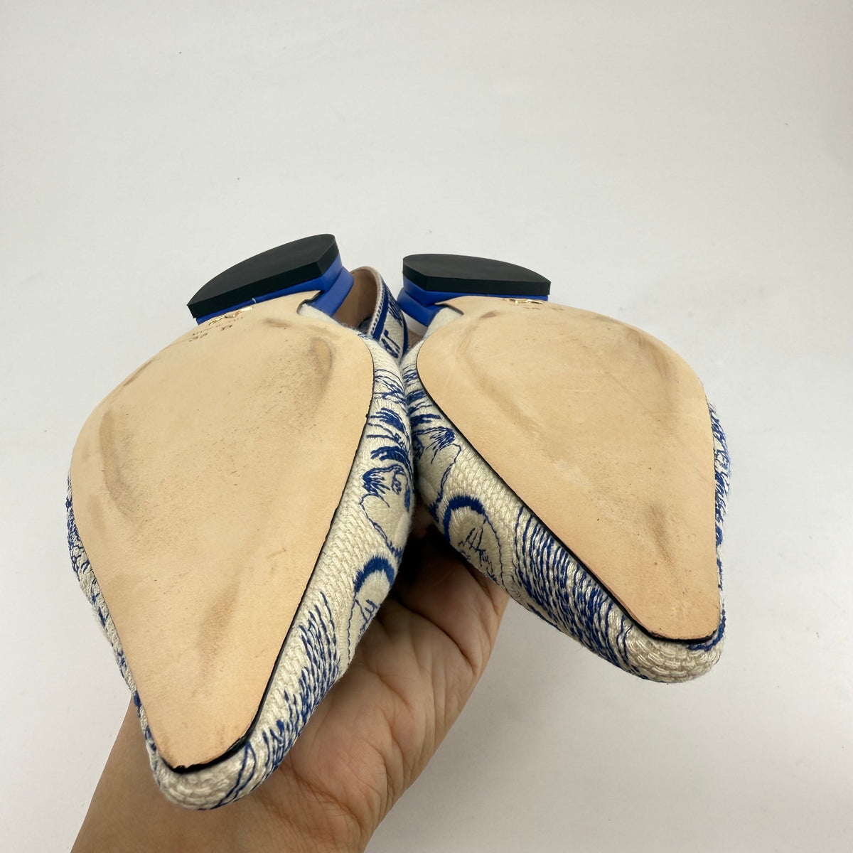 Christian Dior Slingback (Blue Elegant Print)