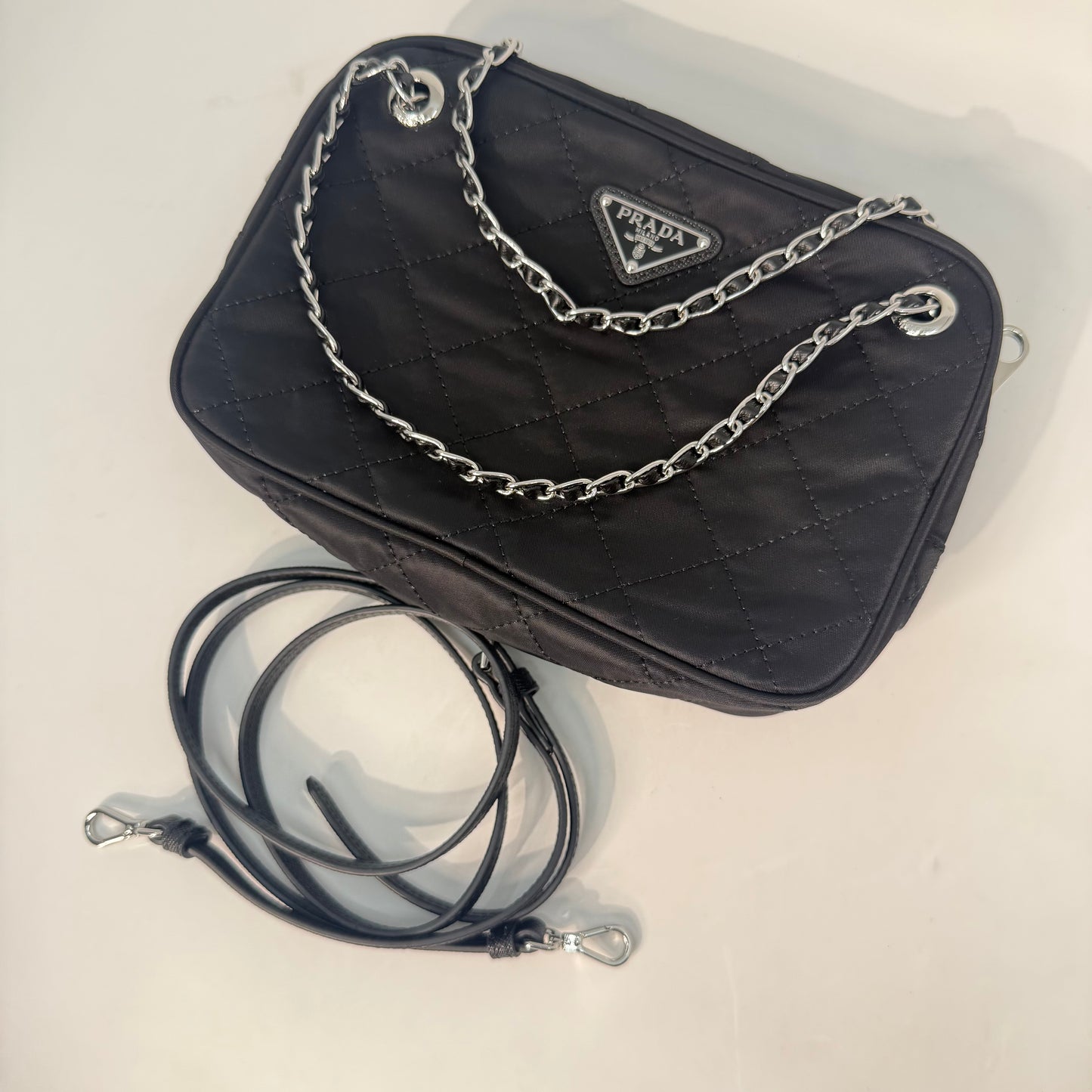 Prada Tessuto Impuntu Quilted Crossbody Bag