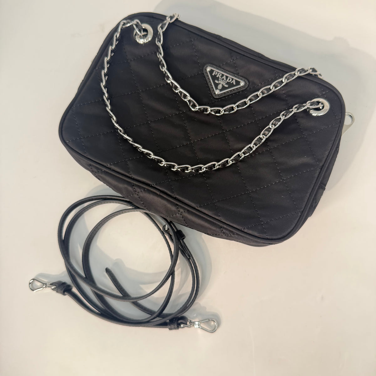 Prada Tessuto Impuntu Quilted Crossbody Bag