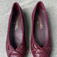 Chanel Quilted Ballet Shoes Maroon