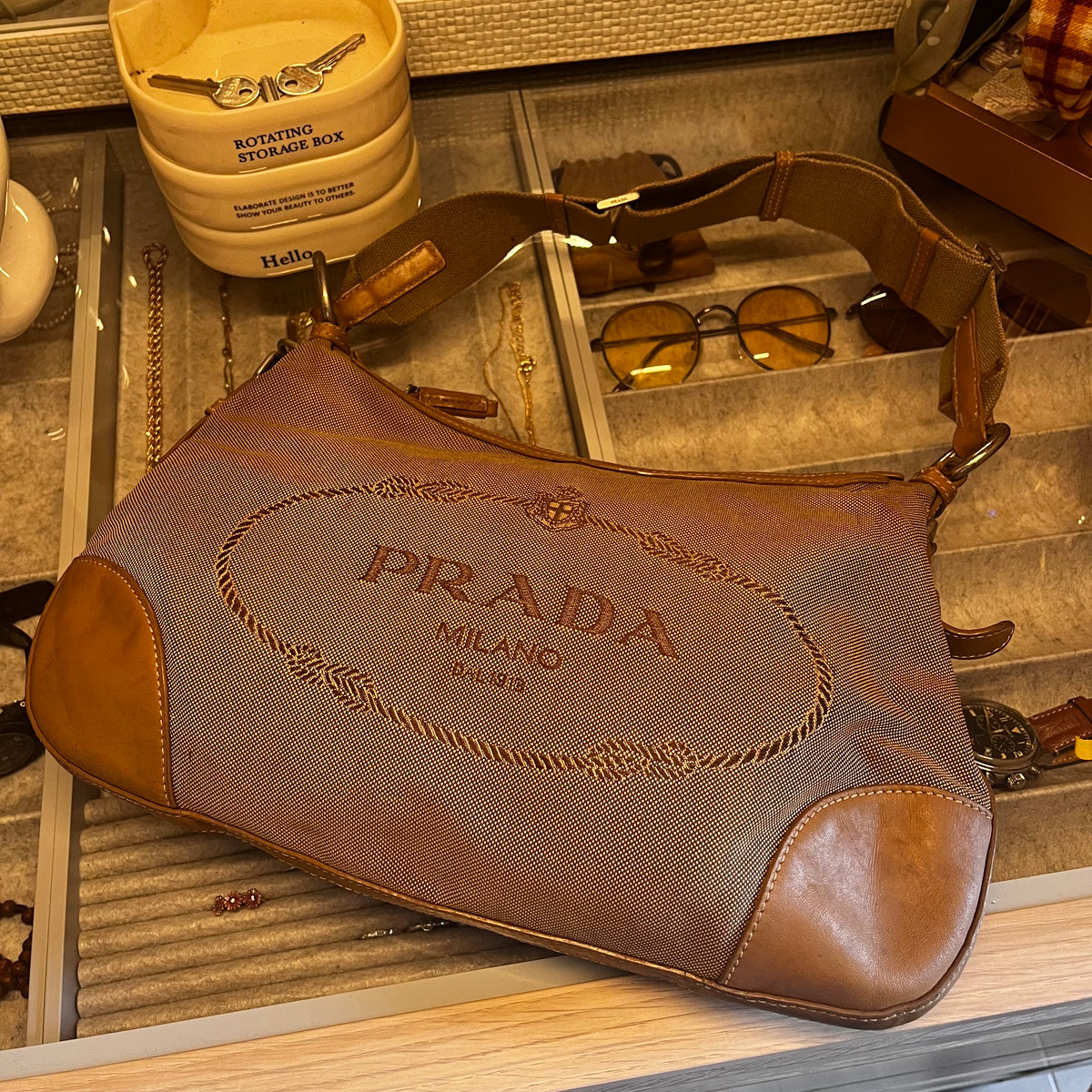 Prada Canvas Baguette