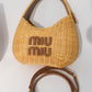 Miu Miu Wander Wicker Hobo Bag